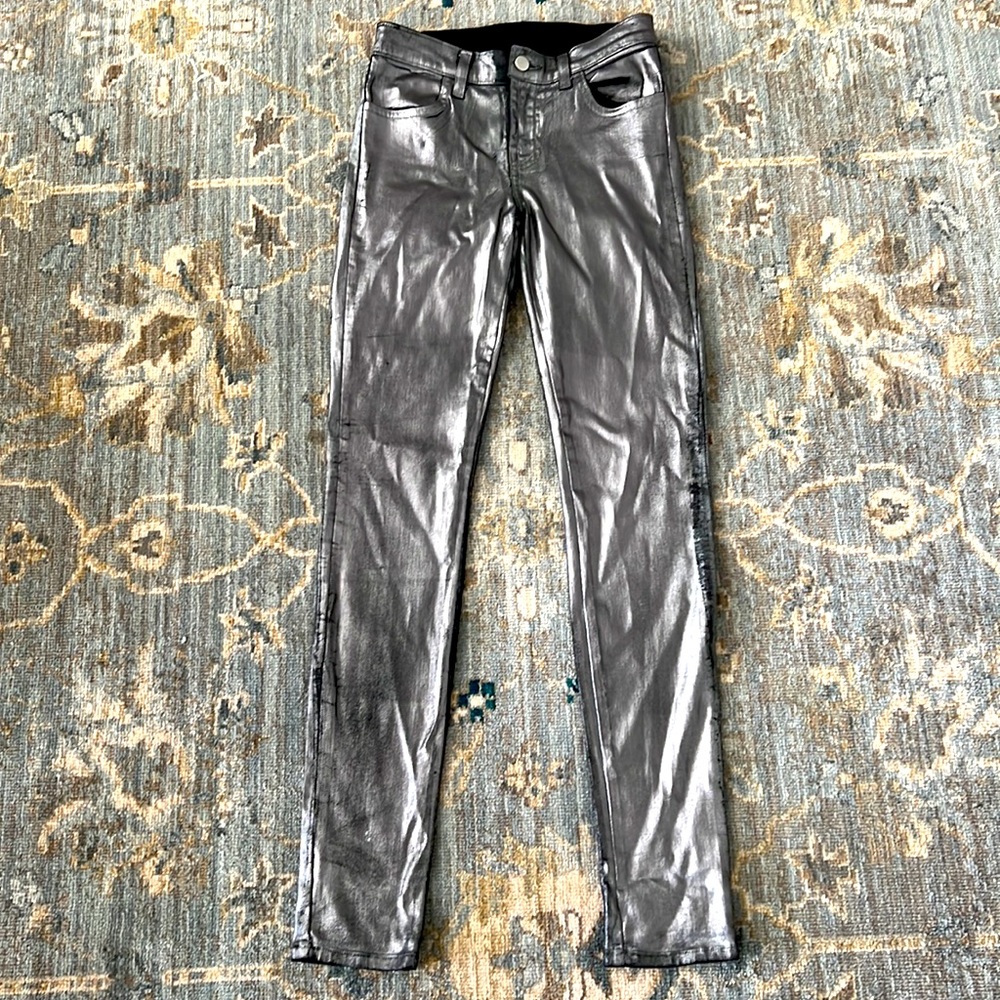 Metallic coated skinny jeans size 25